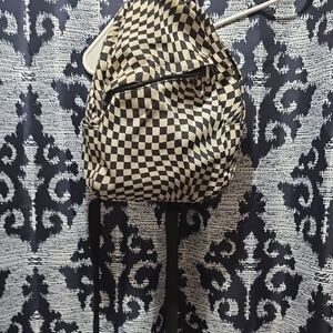 Checkered Black and Cream Women's Backpack